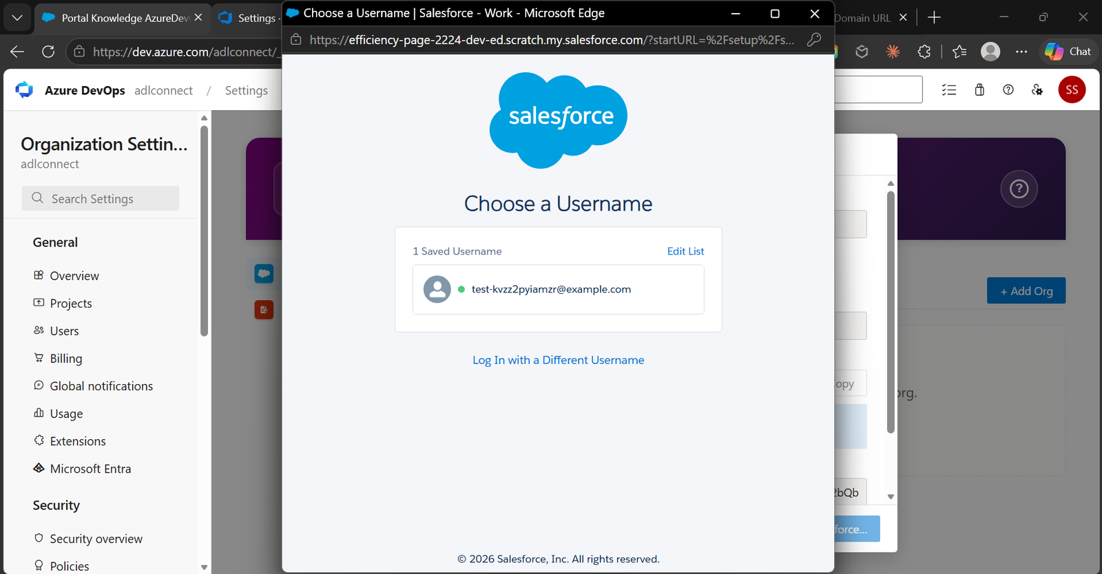 Azure DevOps → Salesforce Marketplace connector screenshot