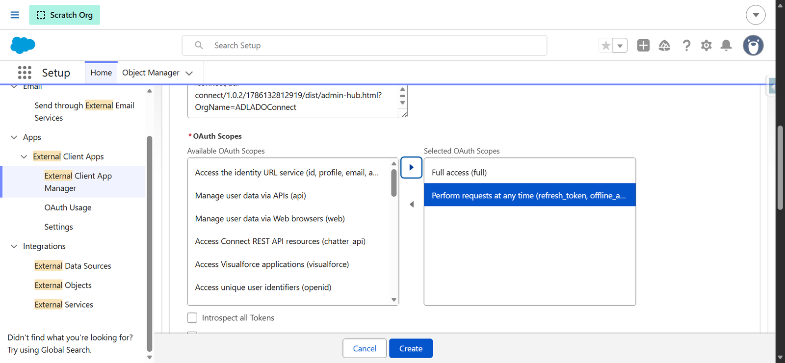 Azure DevOps → Salesforce Marketplace connector screenshot