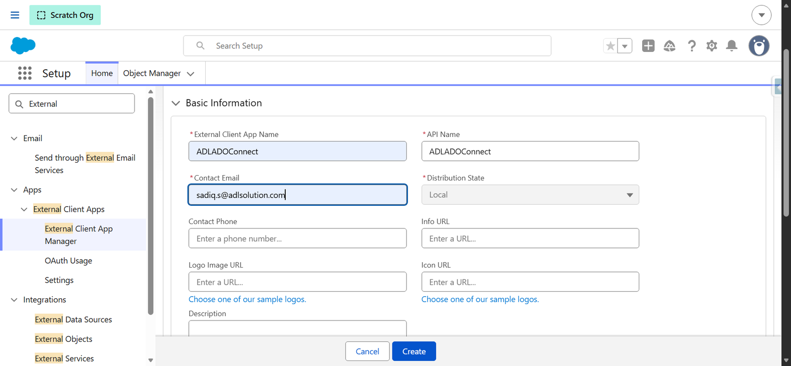 Azure DevOps → Salesforce Marketplace connector screenshot