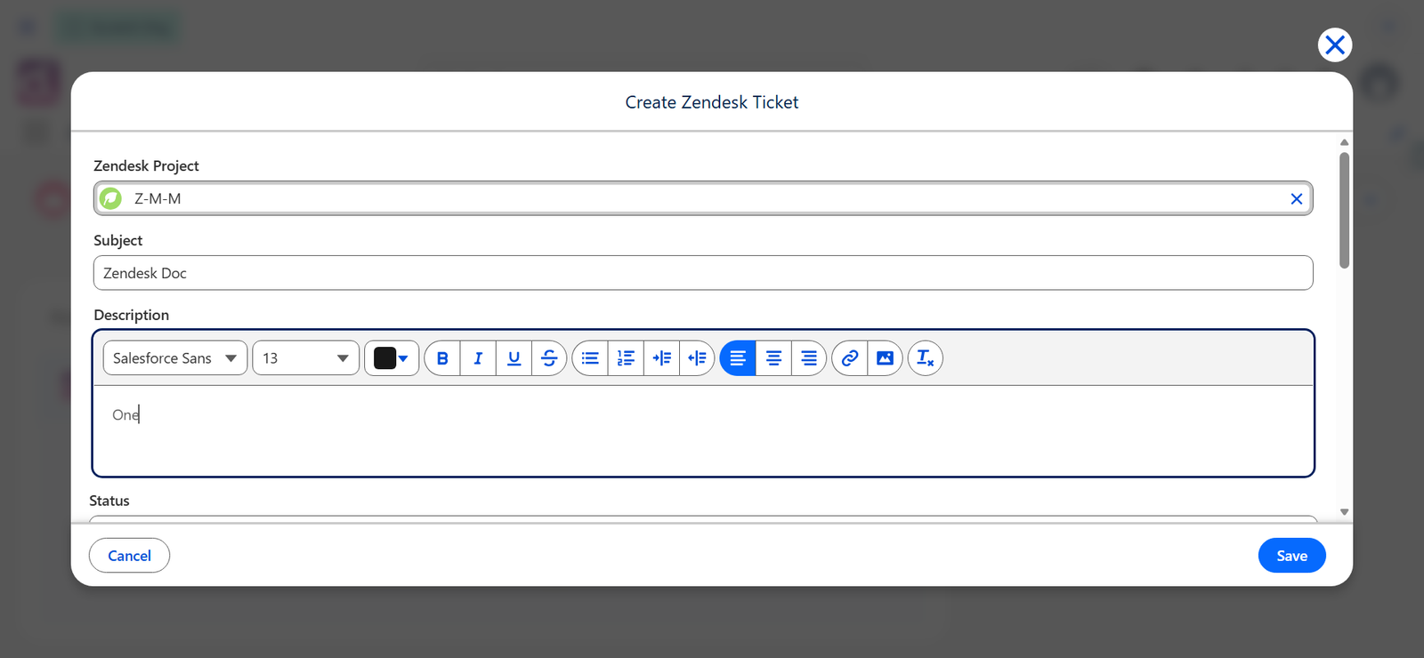 Zendesk KB screenshot