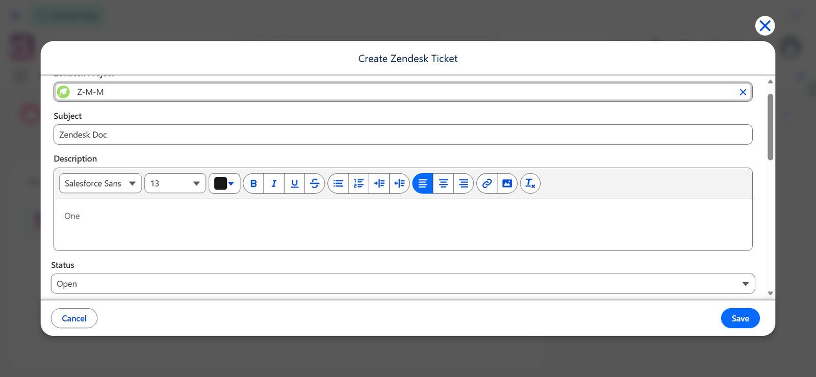 Zendesk KB screenshot